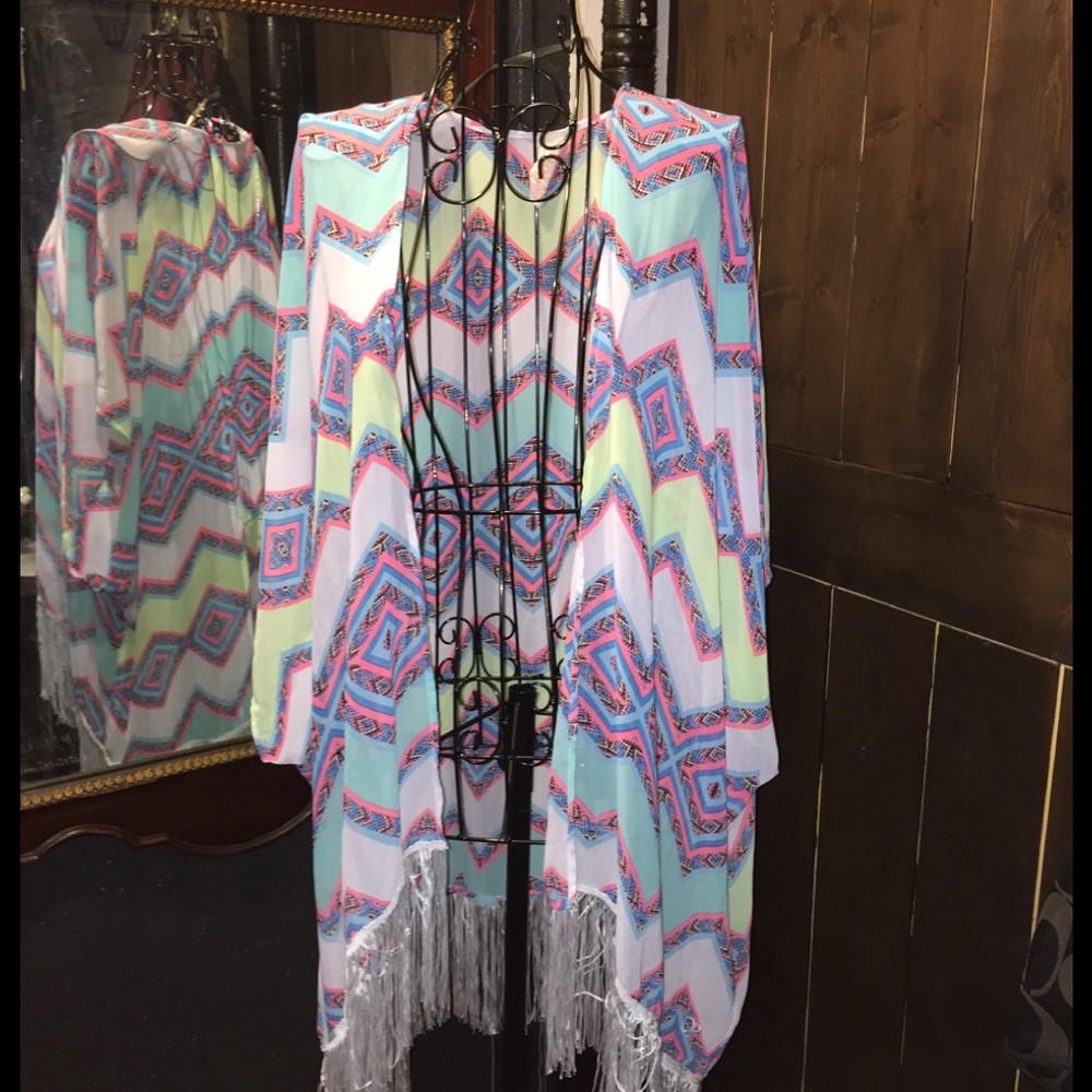 OP Colorful Fringed Shaw Medium